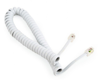 Gembird Spiralny kabel telefoniczny RJ10 (4P4C) 2m, biały - 1351743 - zdjęcie 3
